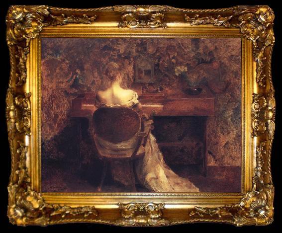 framed  Thomas Wilmer Dewing The Spinet, ta009-2